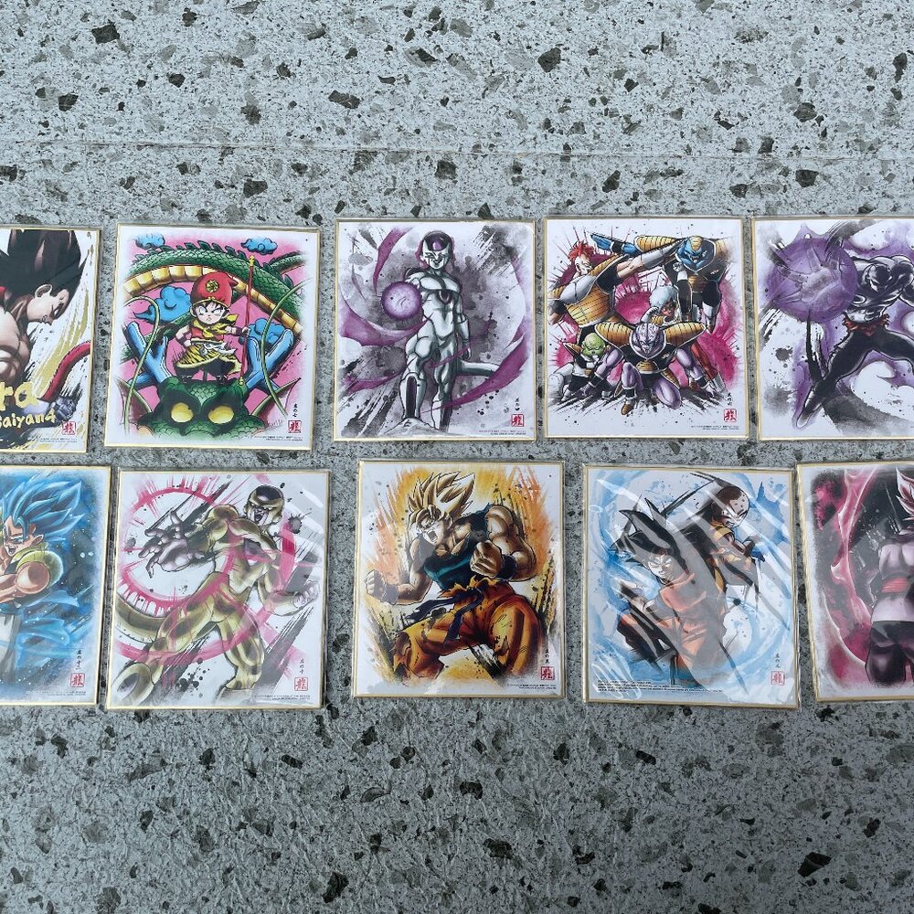 Dragonball Z Official Bandai Funimation Mini Art Cards Lot 10